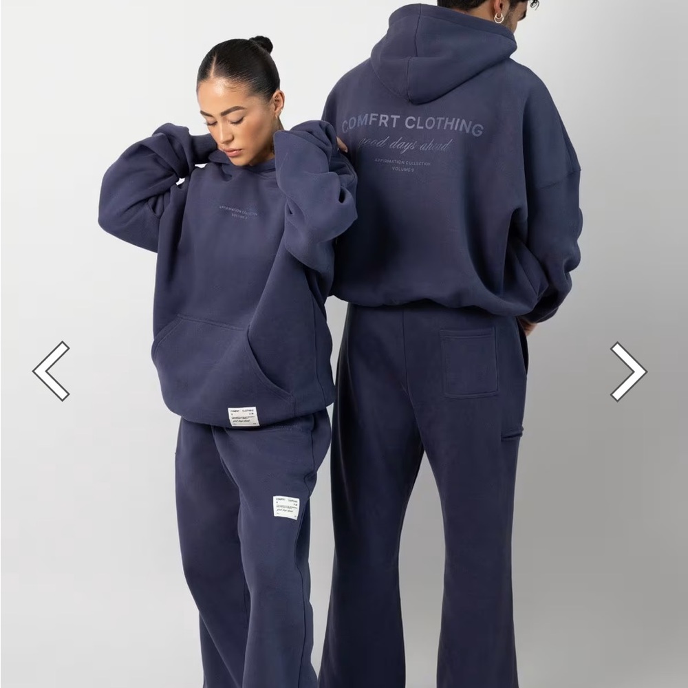 Comfrt Navy Blue Hoodie and Sweatpants Set - affirmation set